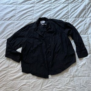 Black 100% cotton button up shirt XXL